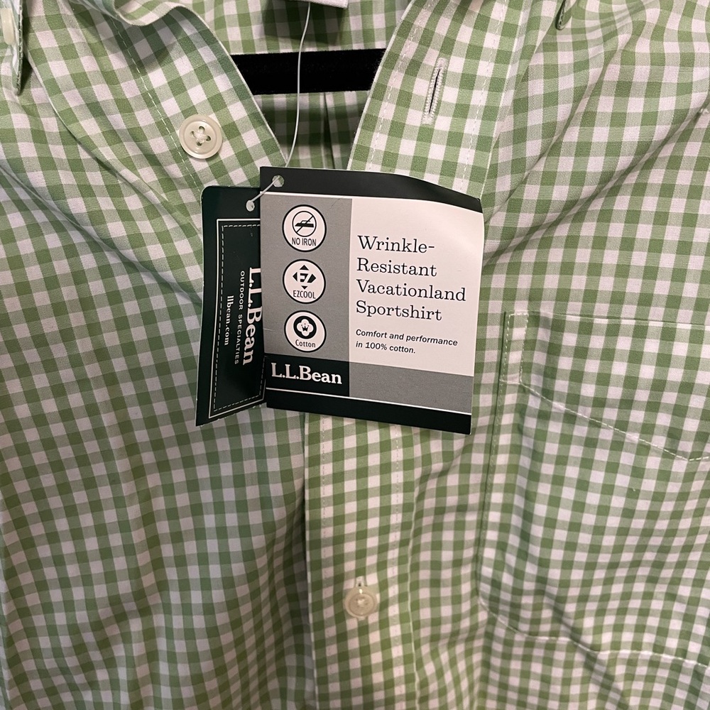 Mens LL. Bean Wrinkle Resistant Vacationland Sportshirt - Picture 4 of 4